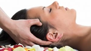 massage the forehead, temples
