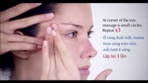 eye massage combined with eye cream